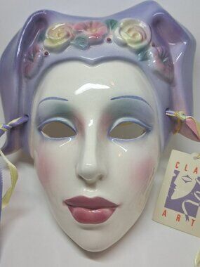 Clay Art Mask - Jenny McLain - 1991 - San Francisco - Vintage - NWT